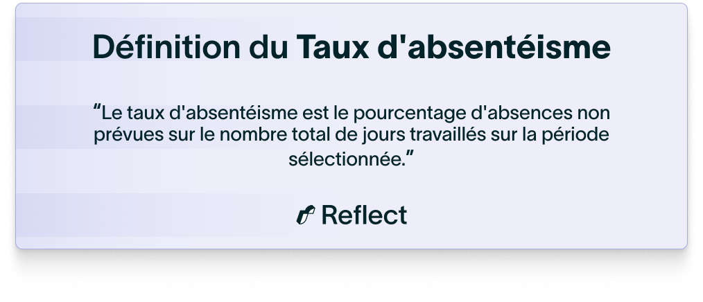 Définition du taux d'absenteisme
