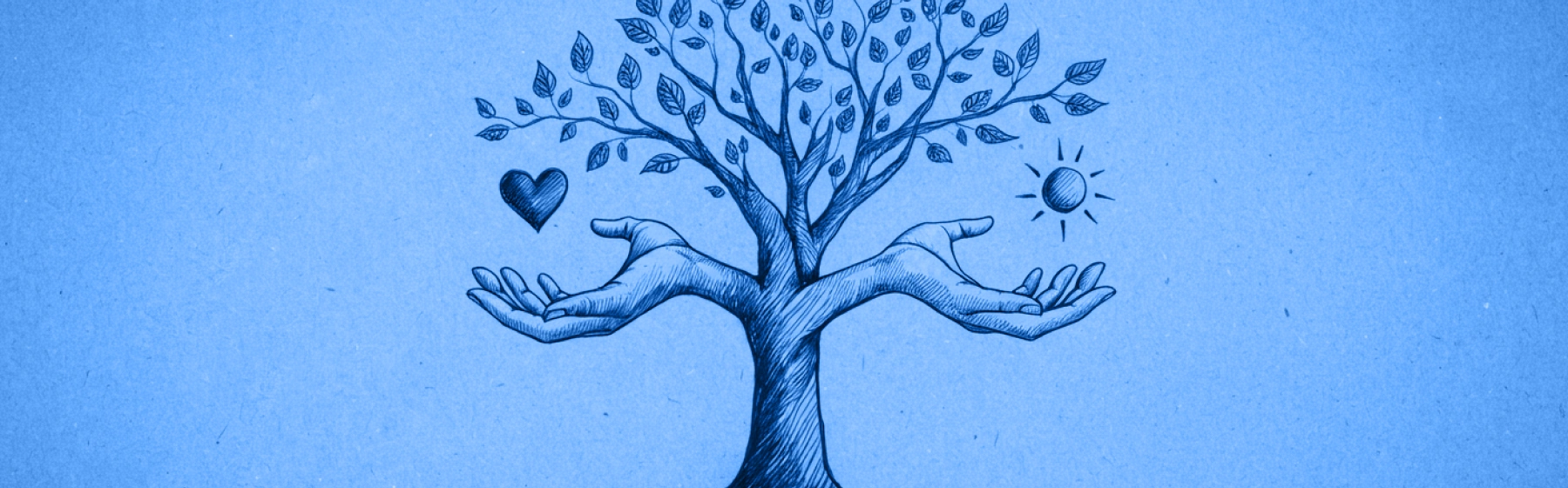 Tree with branches shaped like hands