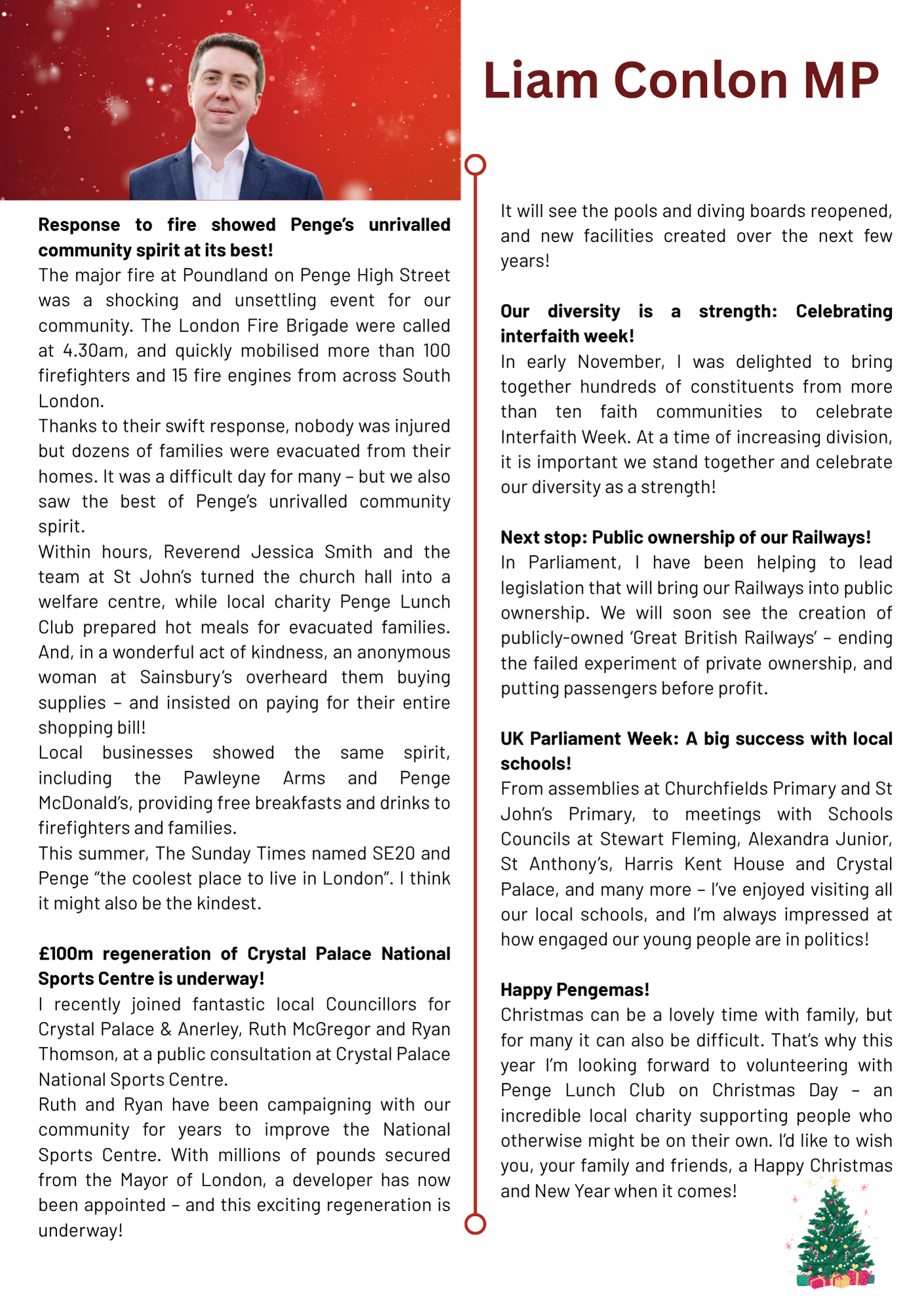 Liam Conlon MP update