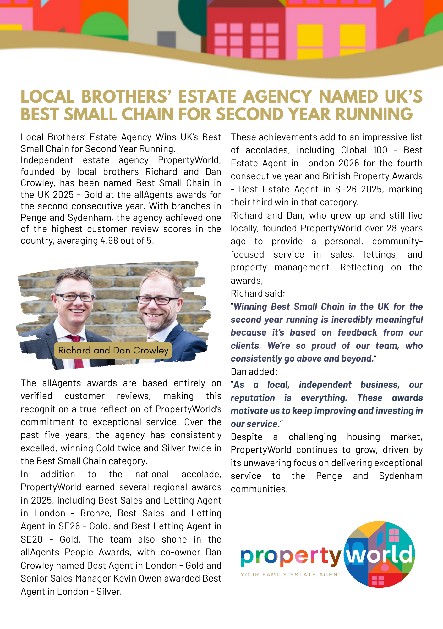 Property World - Voted Best small Chain