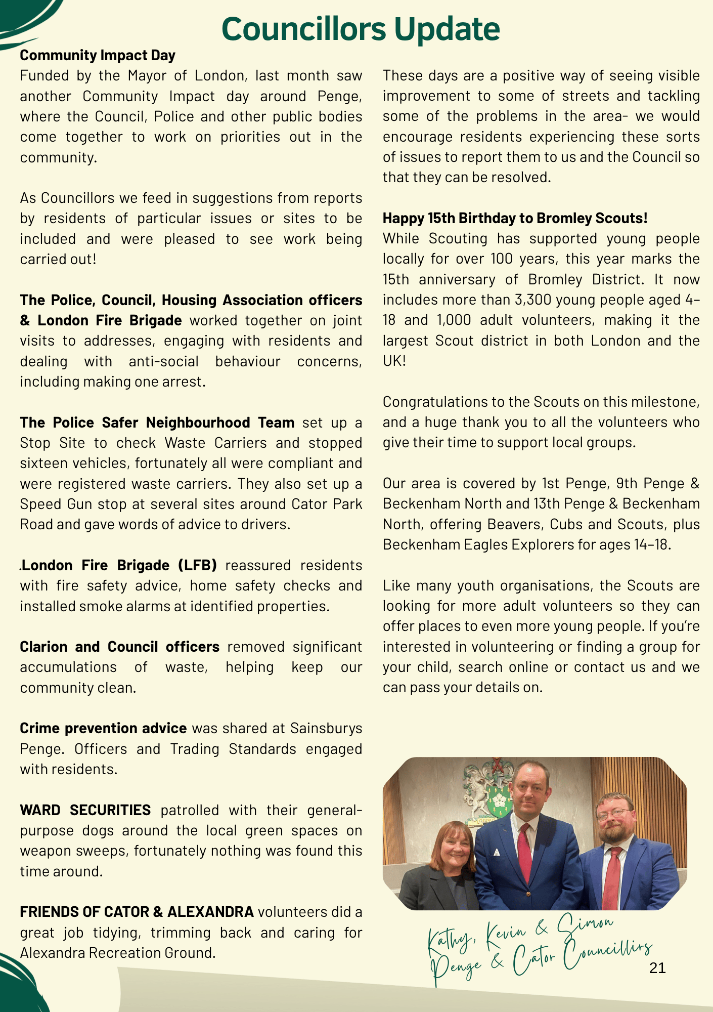Councillors Update - Oct 26