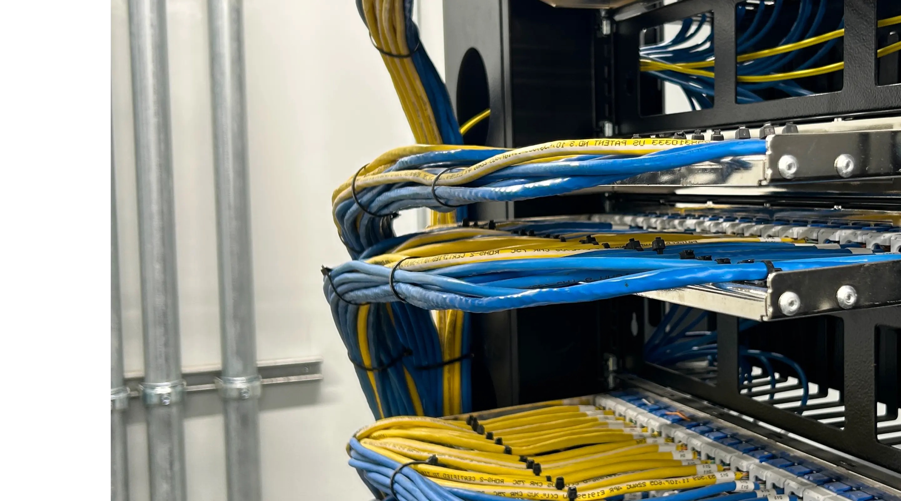 Structured data cabling neatly routed by WireQ