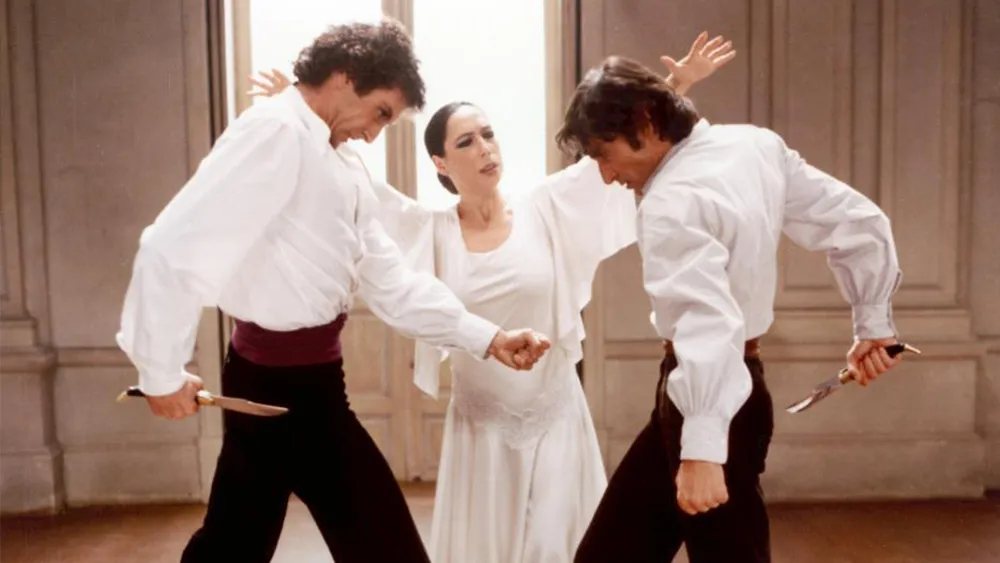 Antonio Gades, Cristina Hoyos, and Juan Antonio Jiménez in Bodas de sangre (1981)