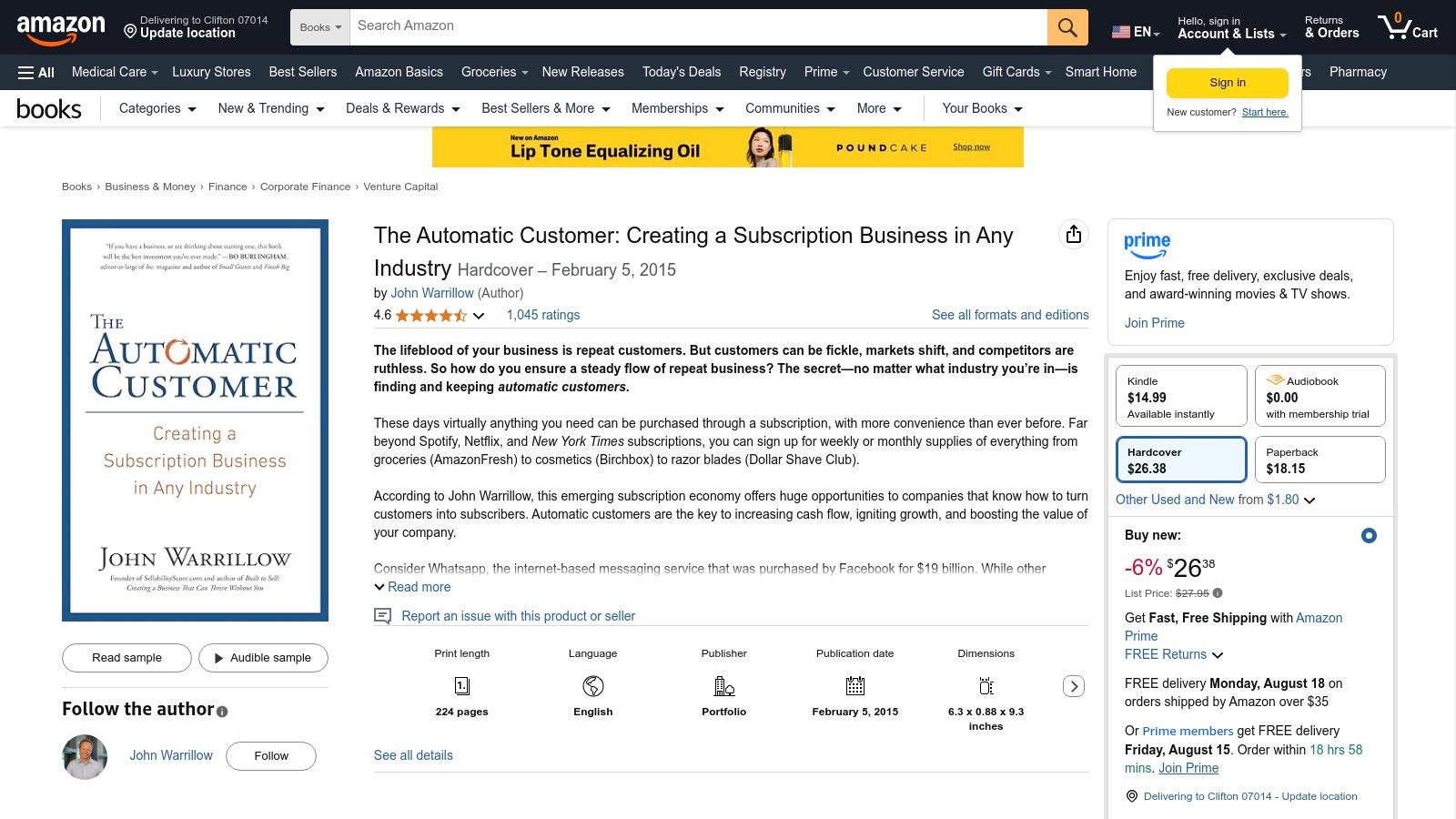 Amazon – Books With Real Subscription Model Examples