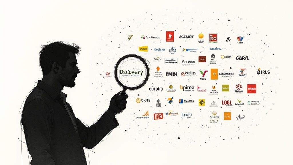 A group of professionals collaborating and planning an event in a modern office space.