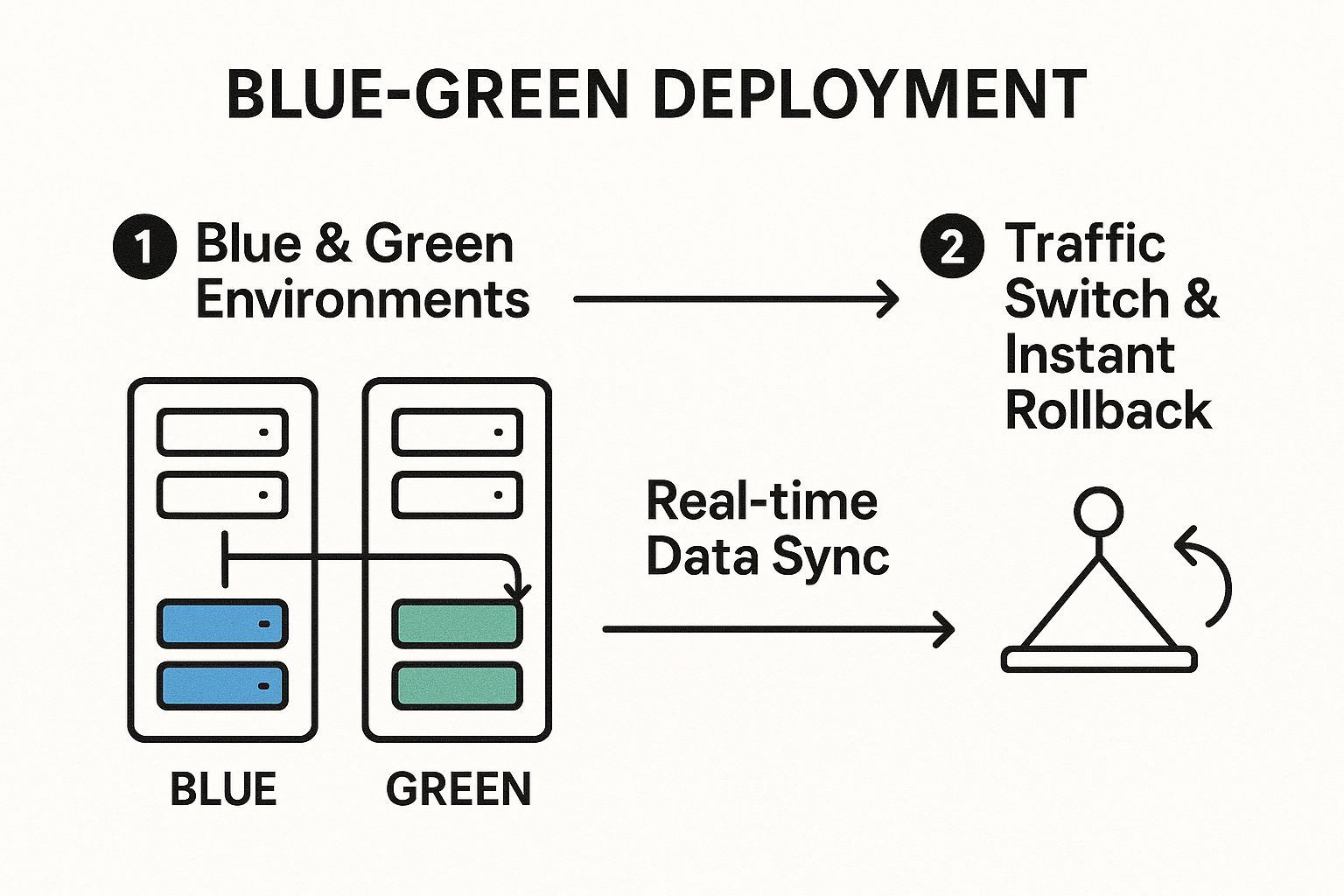 Infographic showing key data about Zero-Downtime Migration with Blue-Green Deployment
