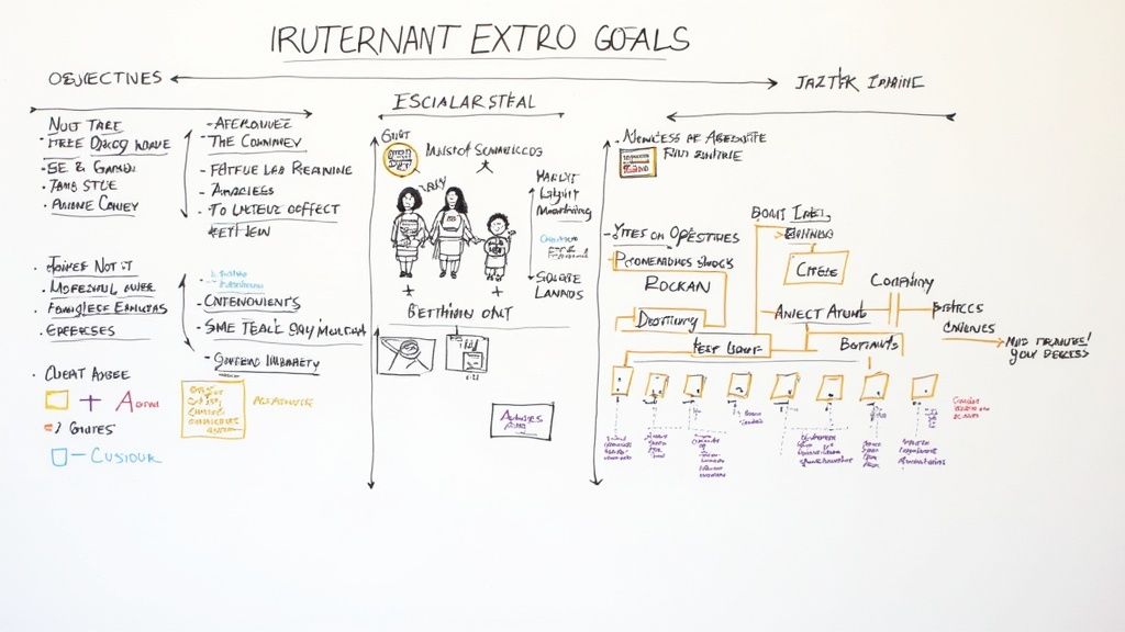 A modern conference setup with engaged attendees networking and listening to a speaker.