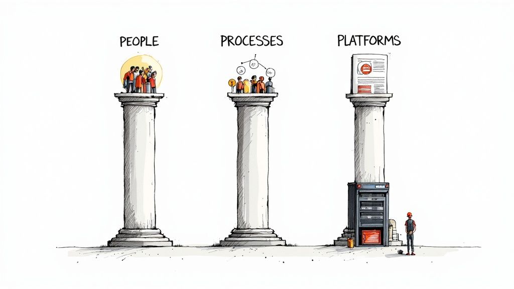 Three pillars of a scalable business: People, Processes, and Platforms