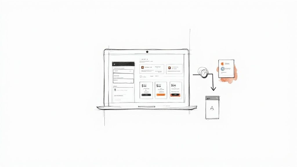 A user interacting with a well-designed membership dashboard on a laptop.