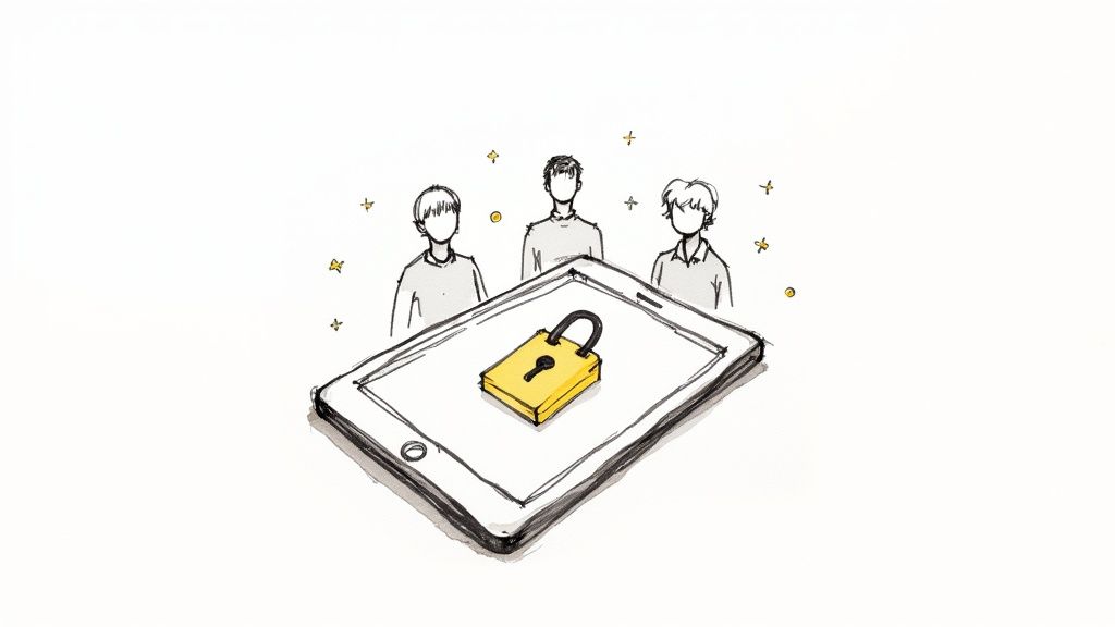 A group of people collaborating on a project, representing a membership community.