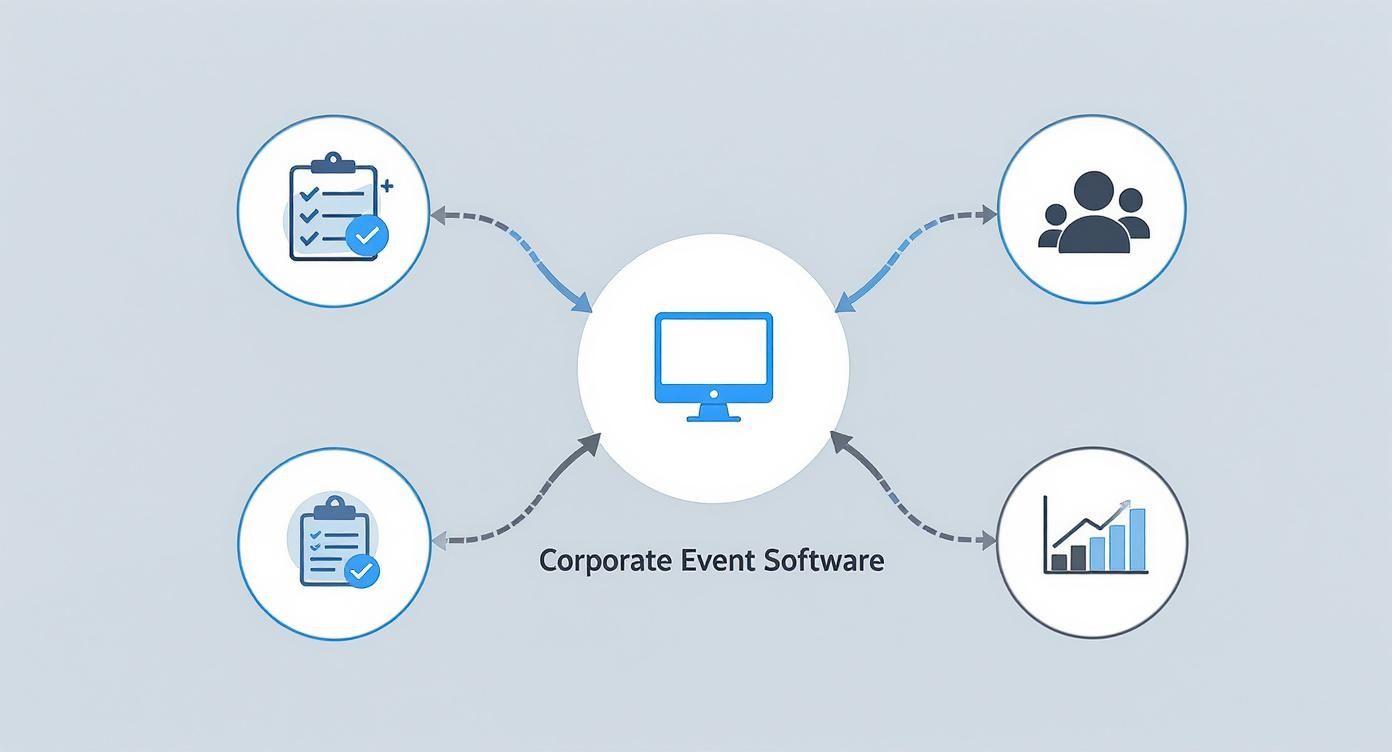 Infographic about corporate event management software