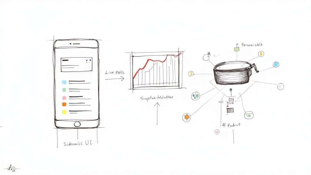 Modern event with attendees using mobile apps on their phones