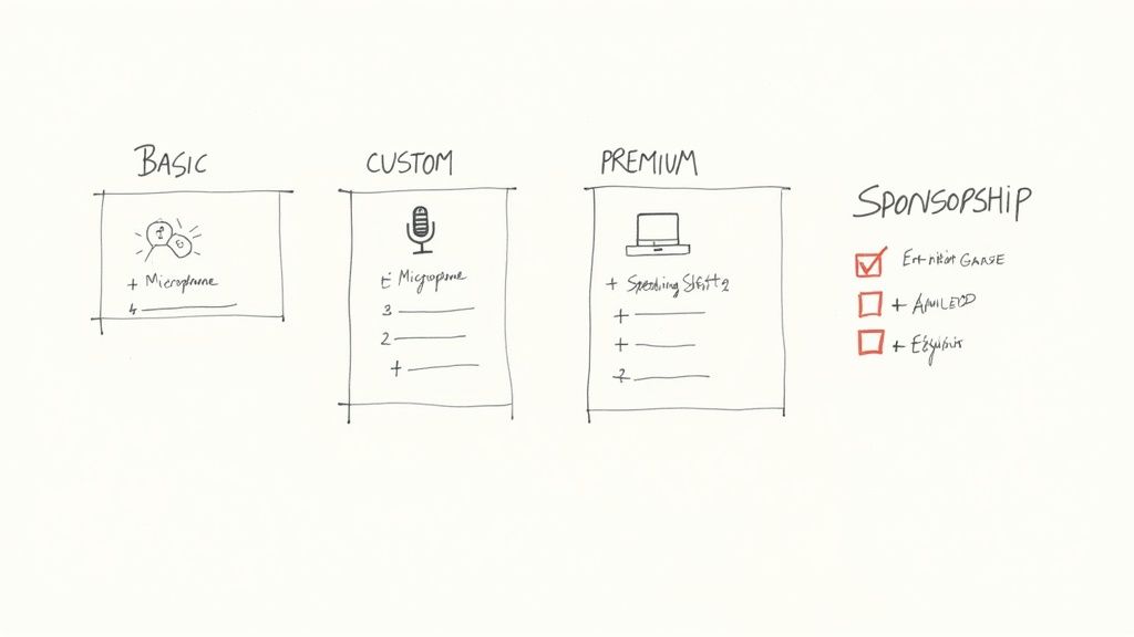 A person presenting a sponsorship pitch in a modern office setting