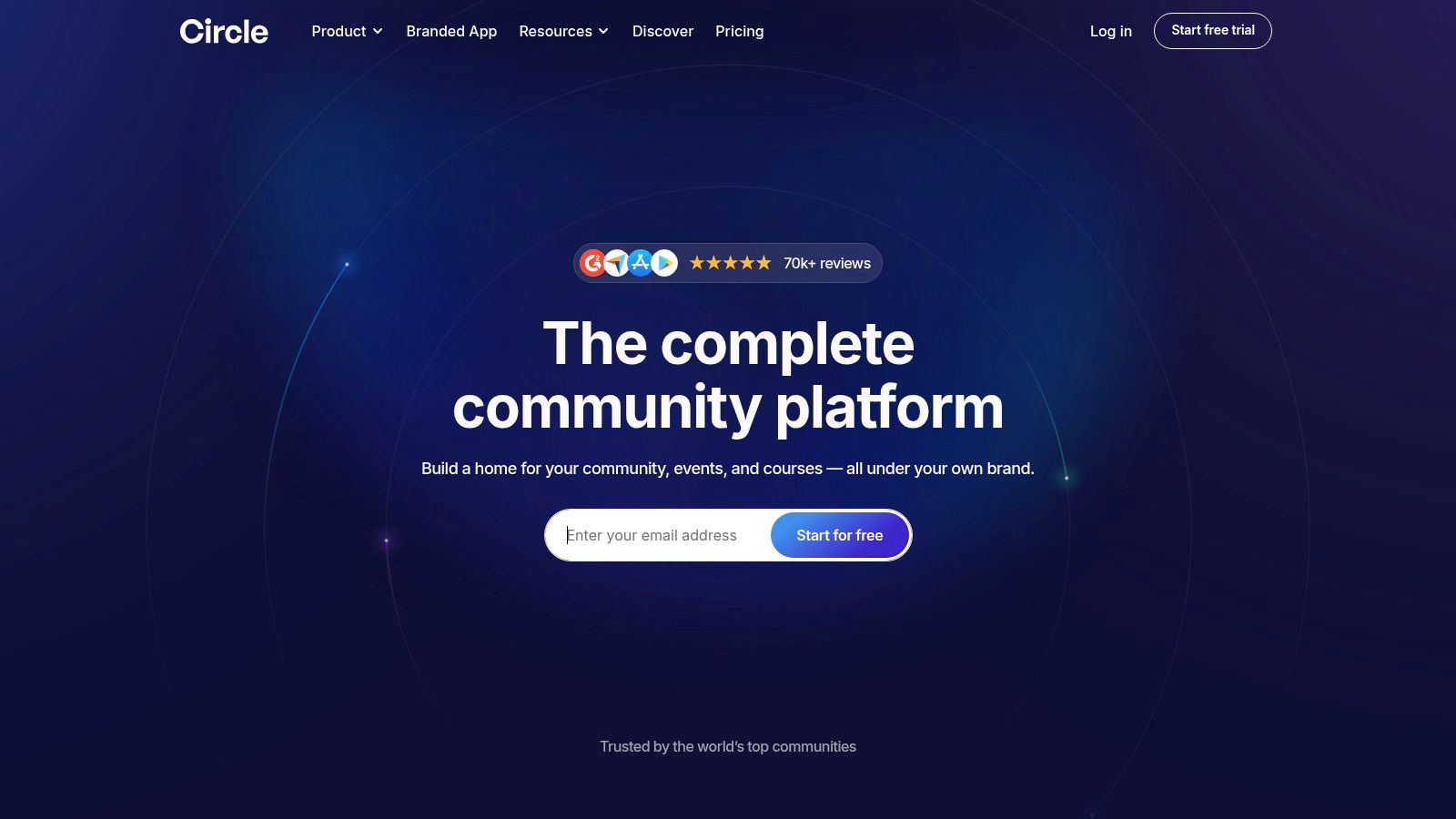 Circle community platform showing member spaces and discussions