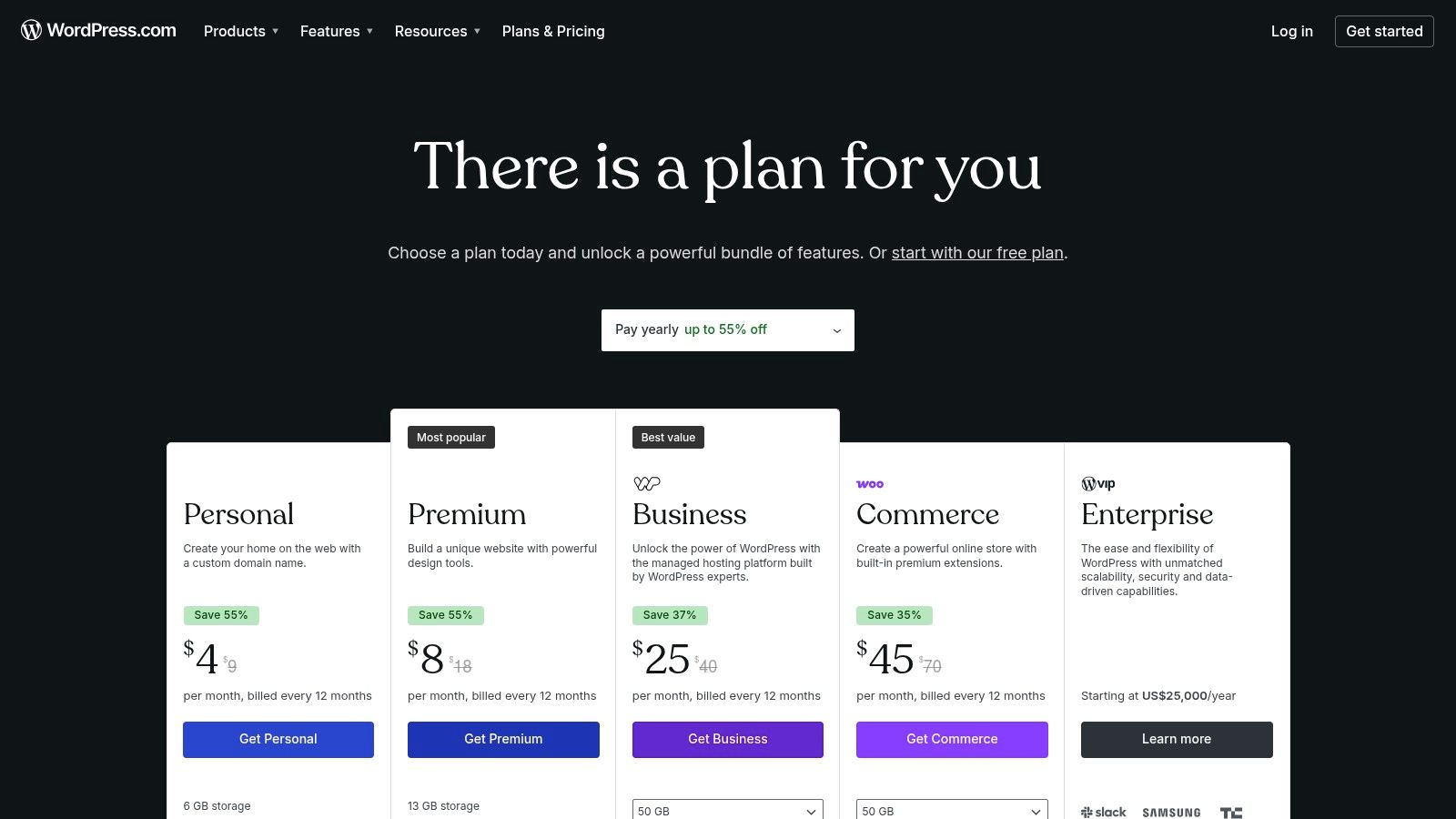 WordPress.com Pricing Plans