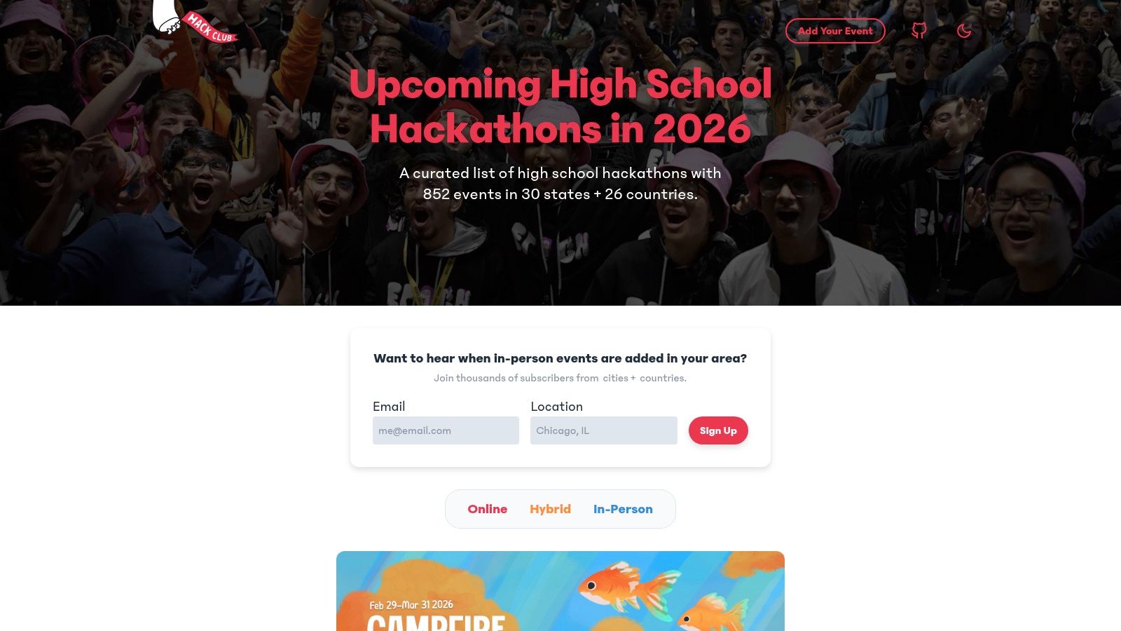 Hack Club High School Hackathons (Hack Club)