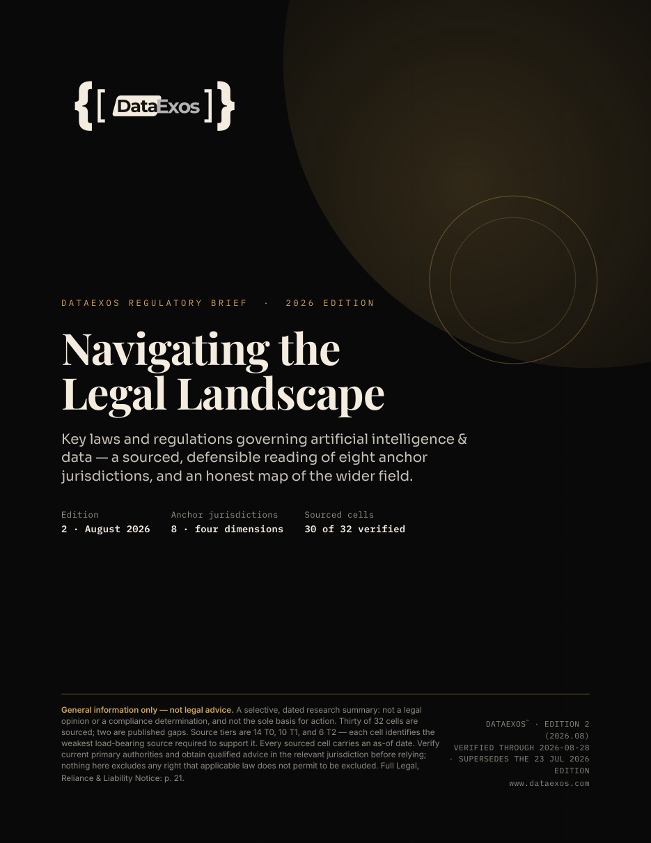 Cover of the DataExos legal landscape report — Resources thumbnail