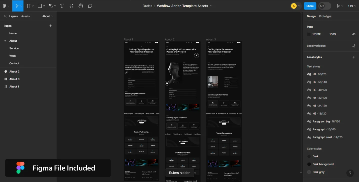 Figma included screenshot with Adrien design