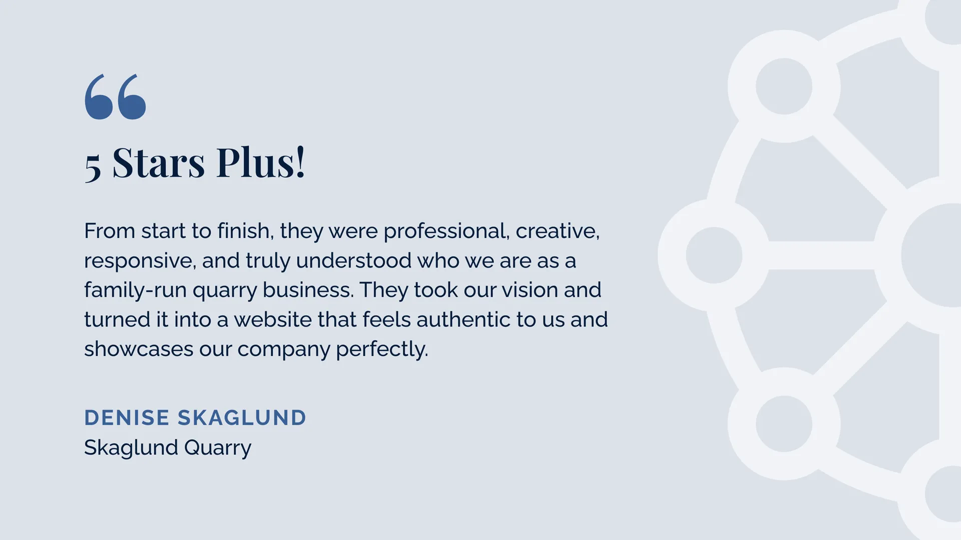 New website design for quarry testimonial | Baylii Branding | Mount Vernon, WA