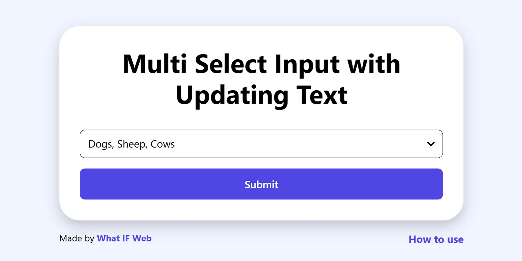 Multi Select With Updating Text