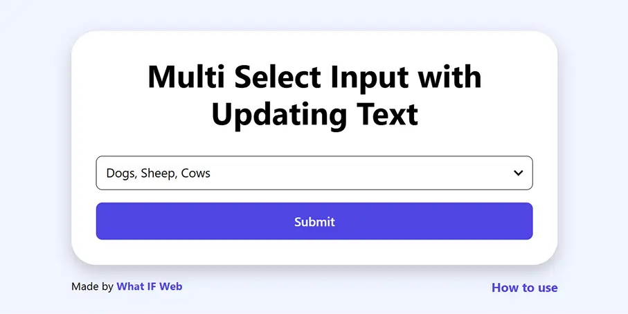 Multi Select With Updating Text