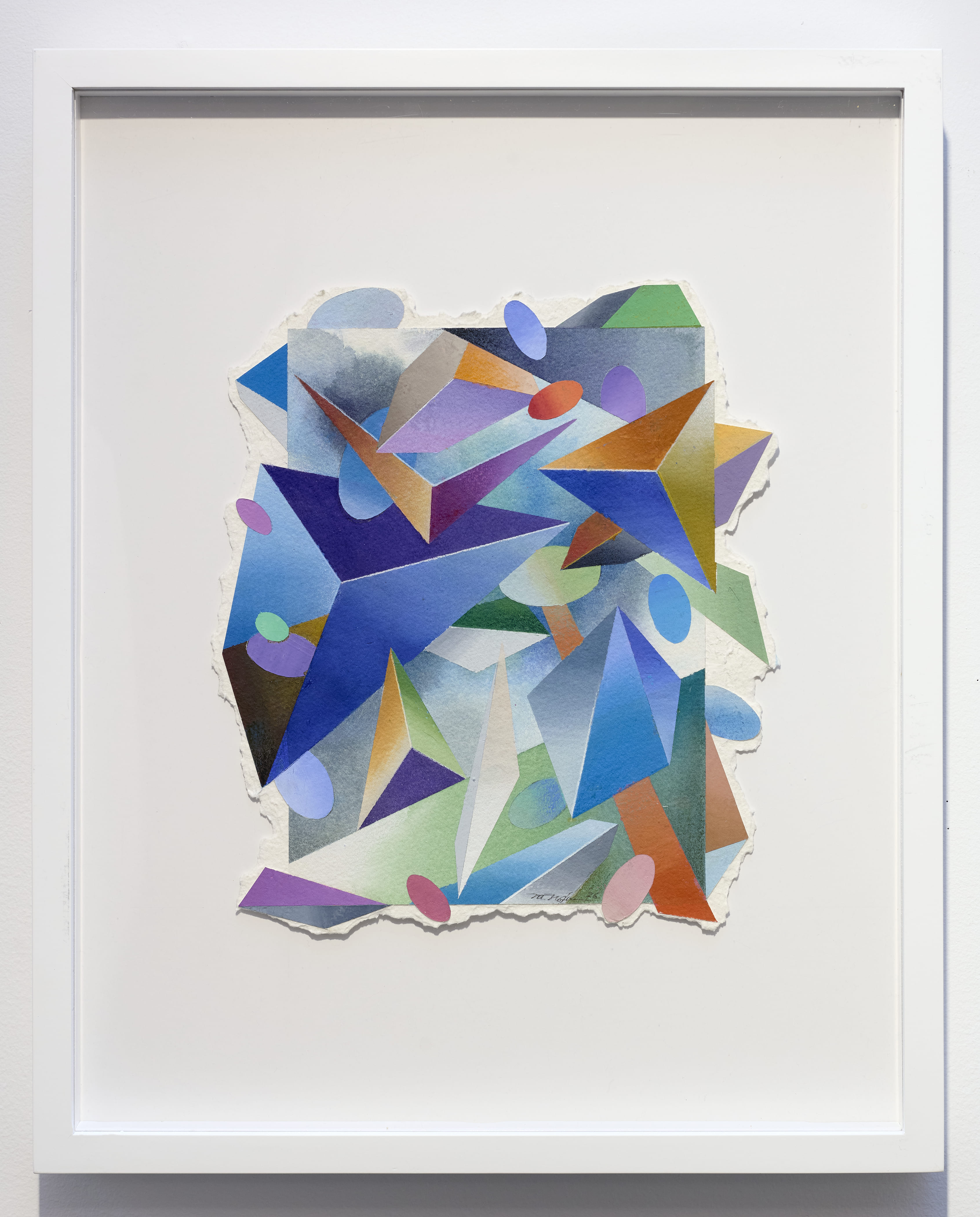 Masaaki Noda, Evolution-56, 2026. Watercolor on paper (framed), 12 1/2 x 9 3/4 inches.