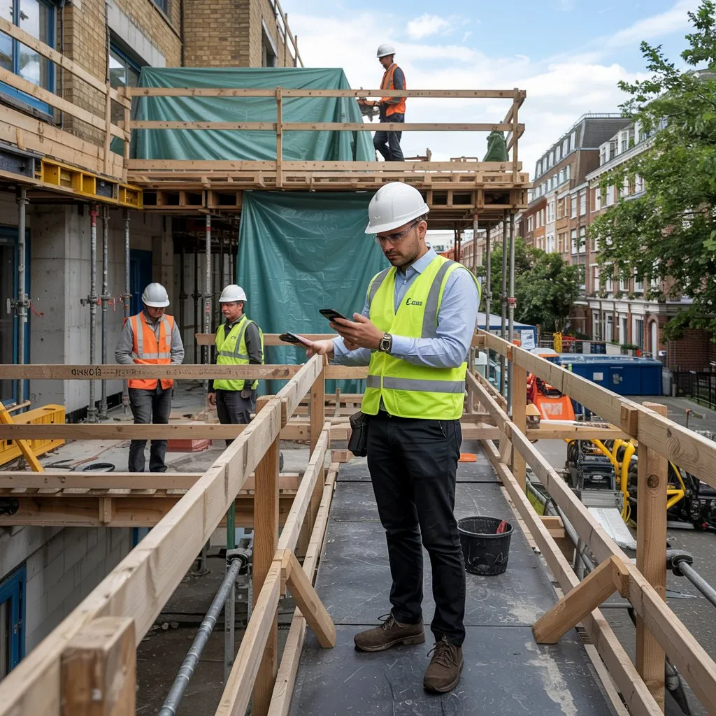 The site foreman checking BRCKS for updates and keeping his subcontractors in sync