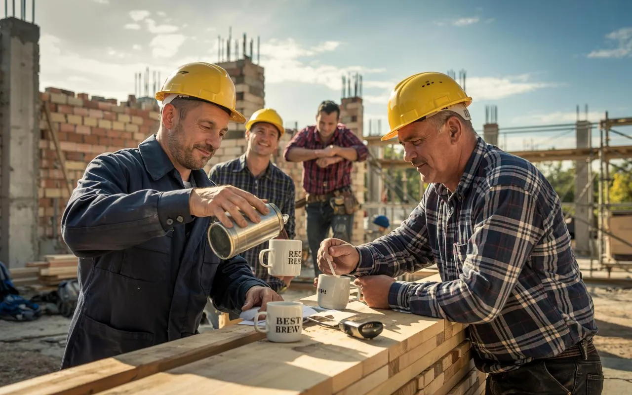 A team of buildings having their tea break