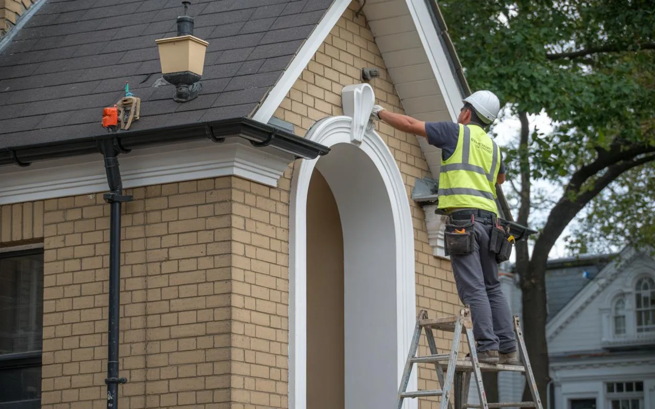 Electrician checking a porch lighting feed