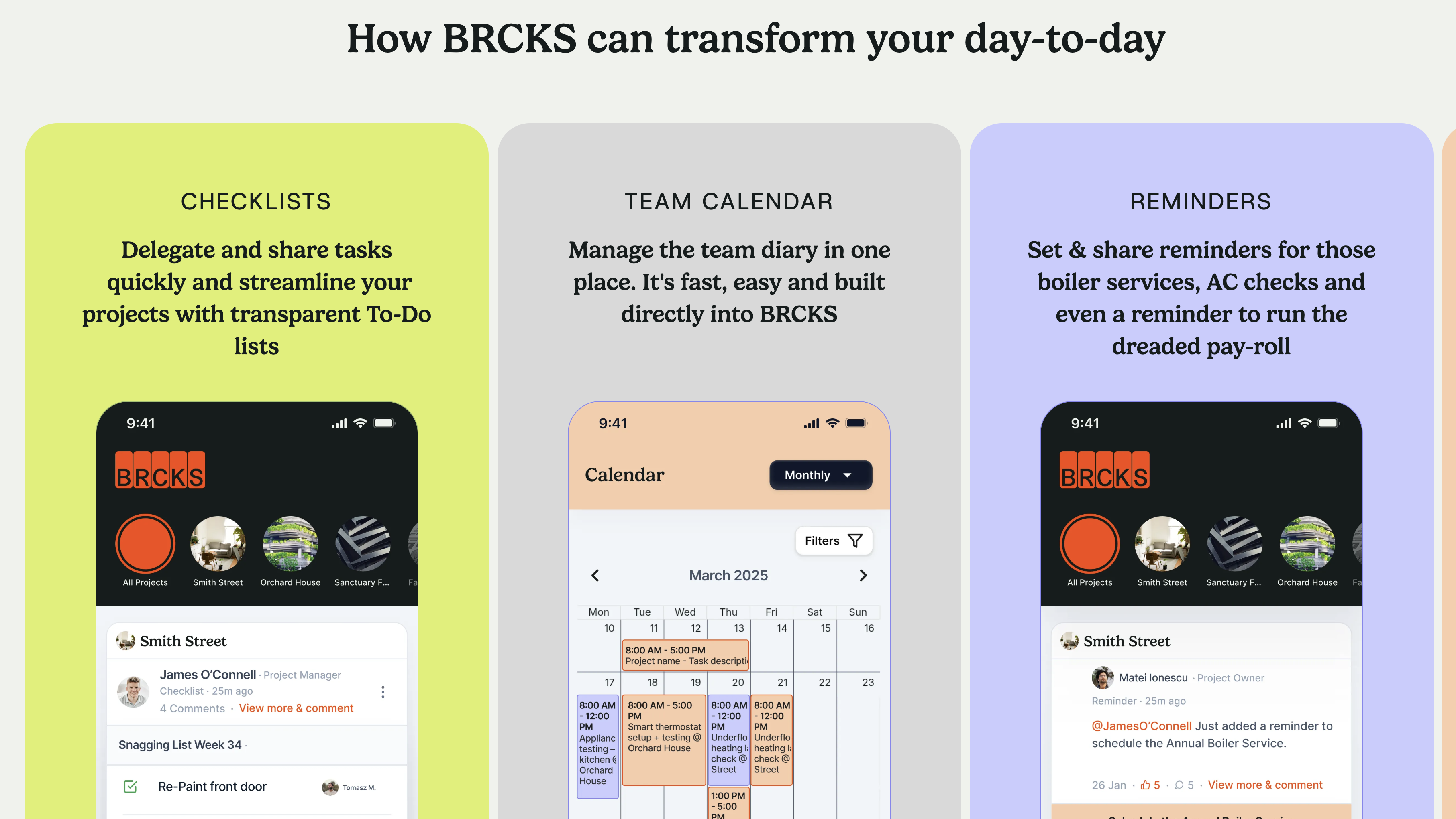 BRCKS features