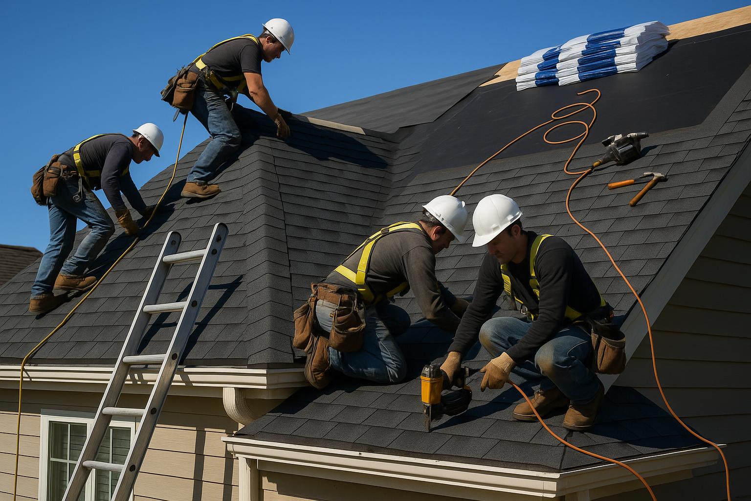Roofing installation team