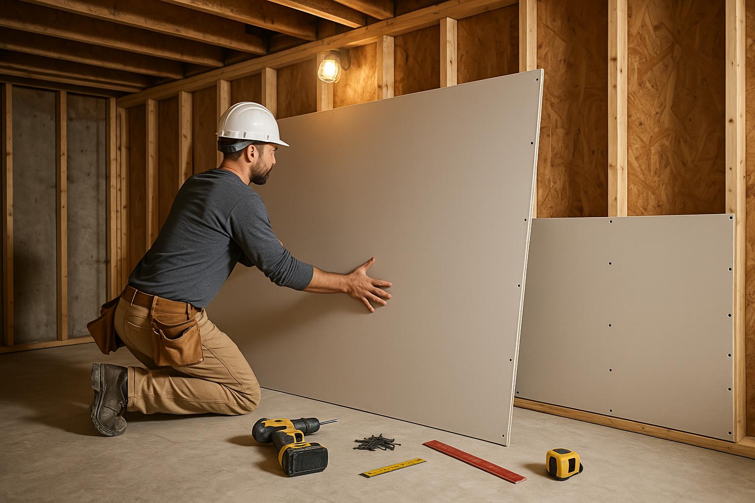 Installation of plasterboard