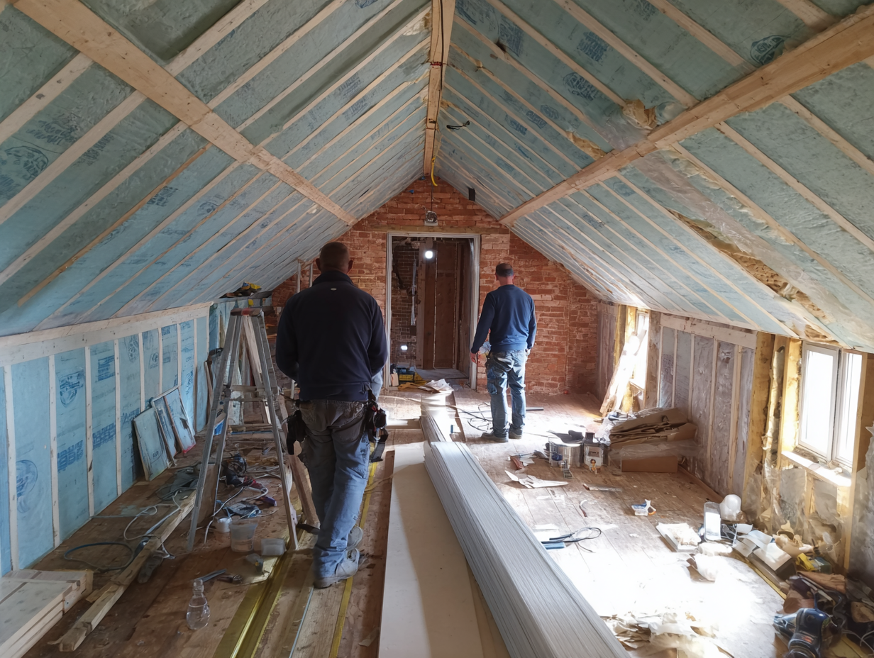 Dryliners working in a loft conversion