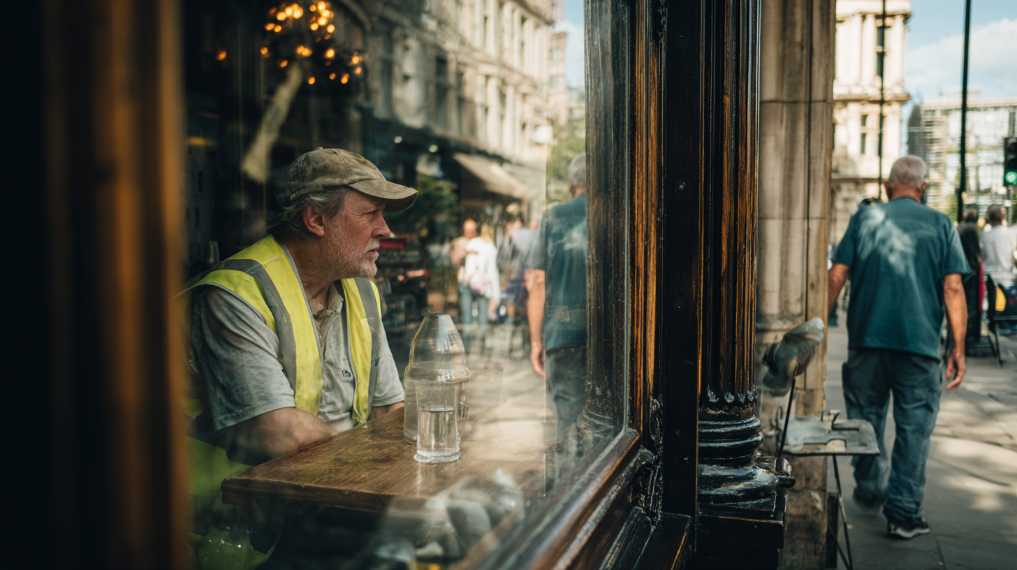 Builder having a break from work for Lunch