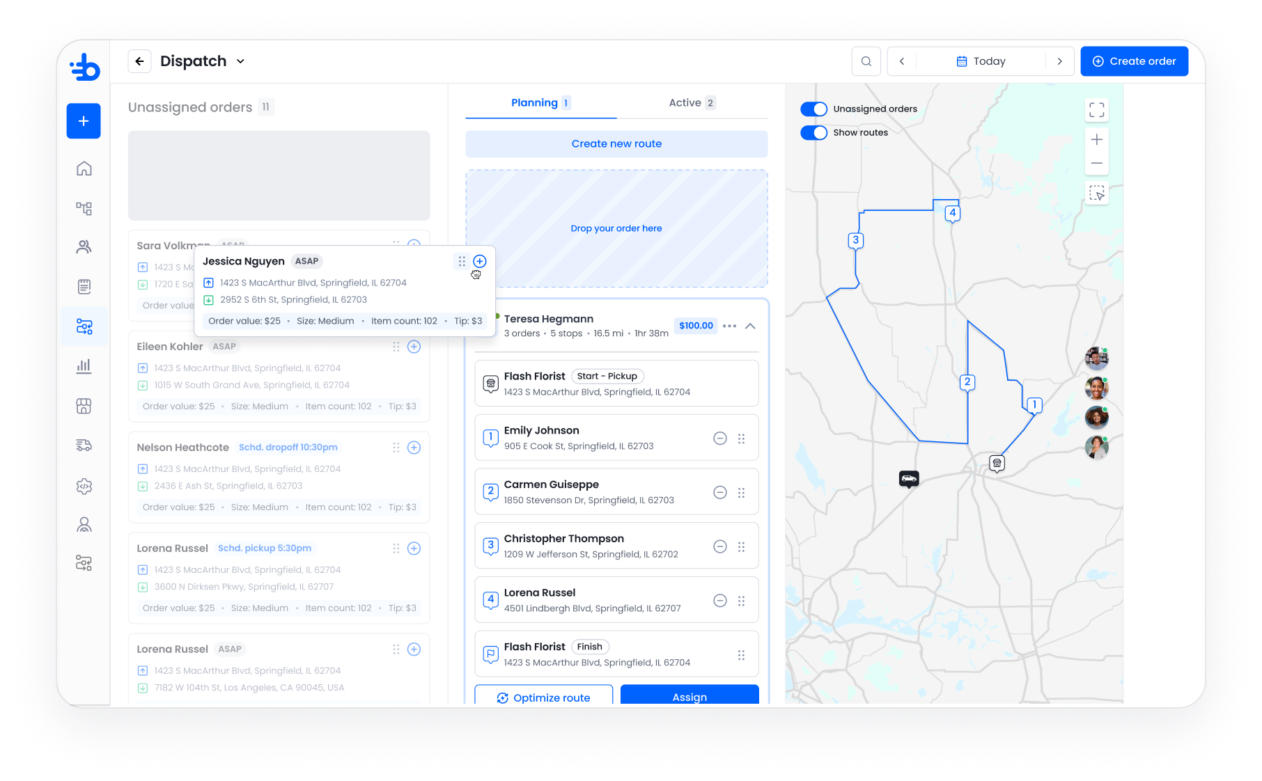 Interactive Dispatch Dashboard