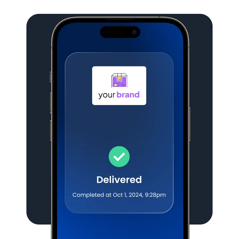 Keep your brand front and center throughout the entire delivery journey.