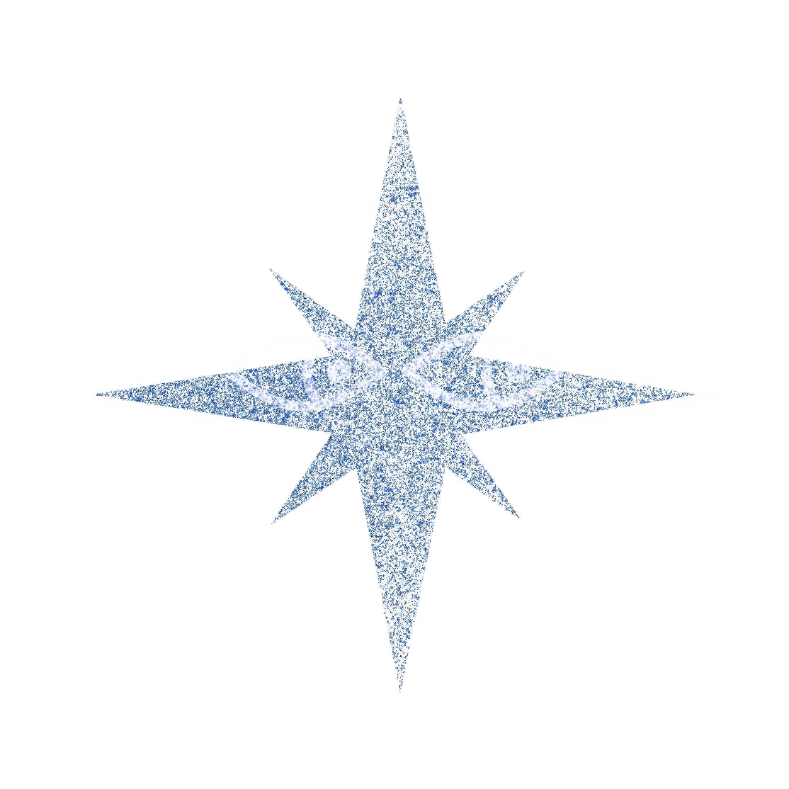 A blue compass-like star icon with two stylized eyes in the center, symbolizing vision and direction.