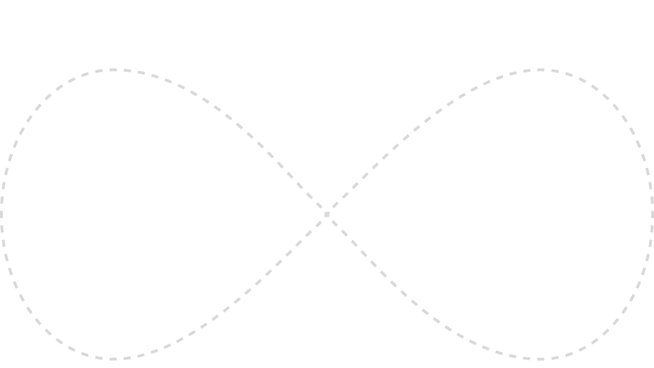 Minimalist graphic of two separate dashed circles on a black background, labeled “Brand” on the left and “Performance” on the right, with no overlap between them.