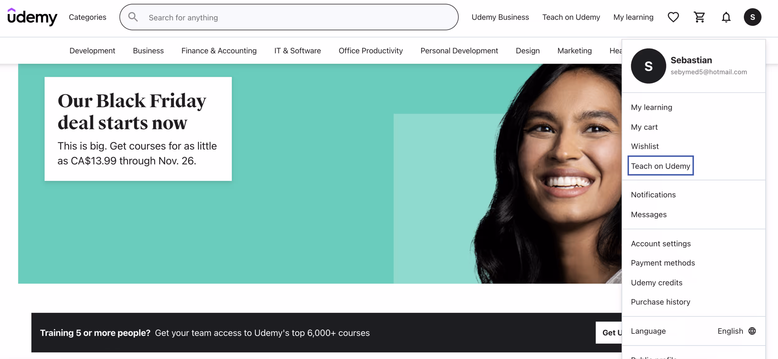 udemy for content creation side bar