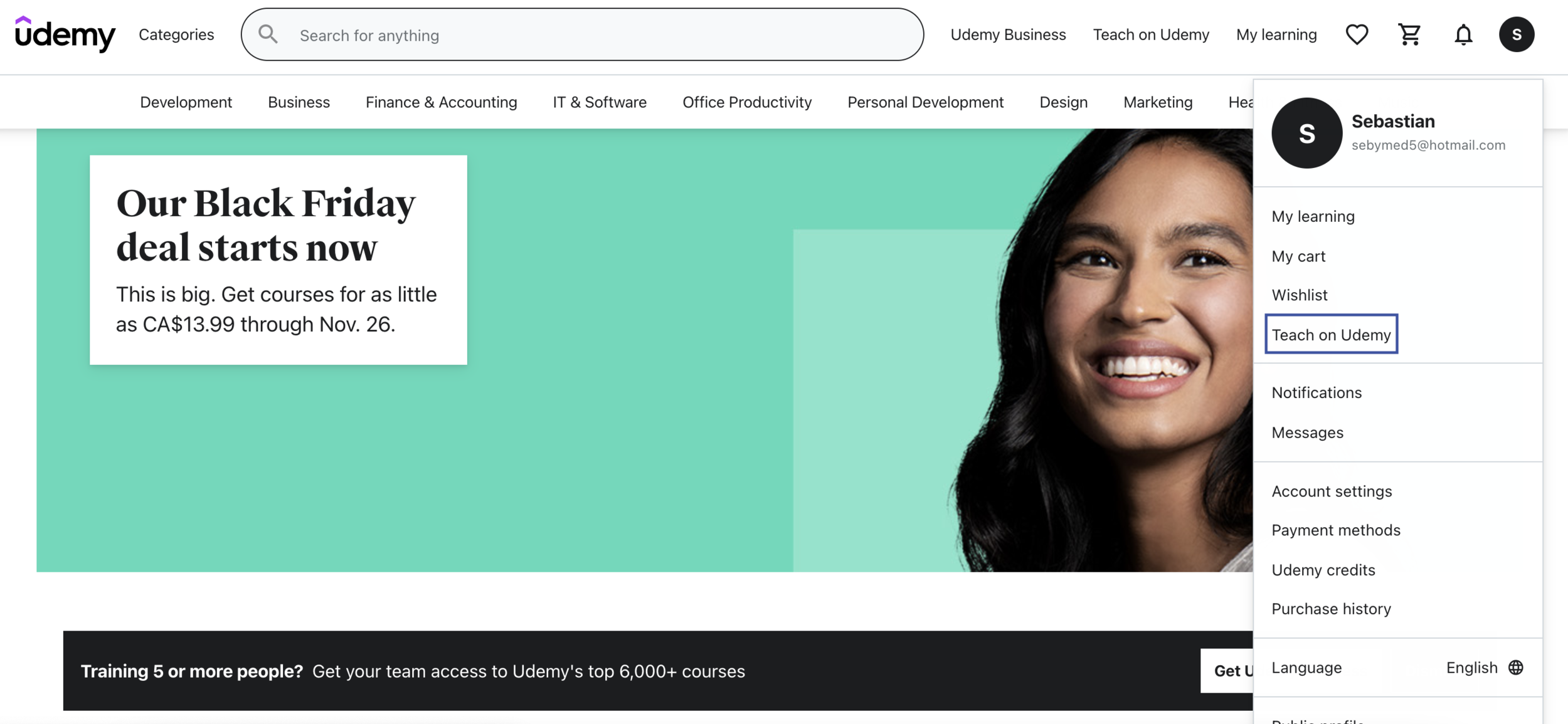 udemy for content creation side bar