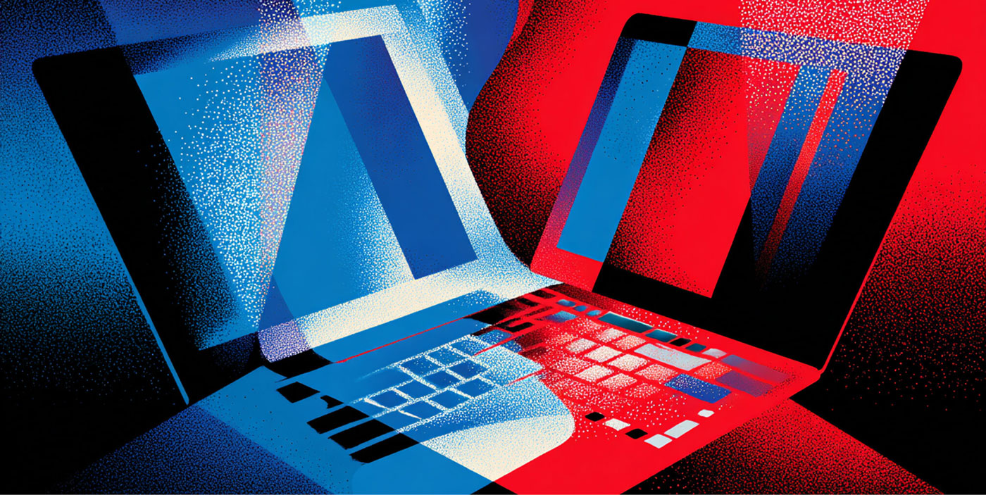 Group of abstract human figures facing forward under geometric lighting, symbolizing teamwork and creative collaboration.