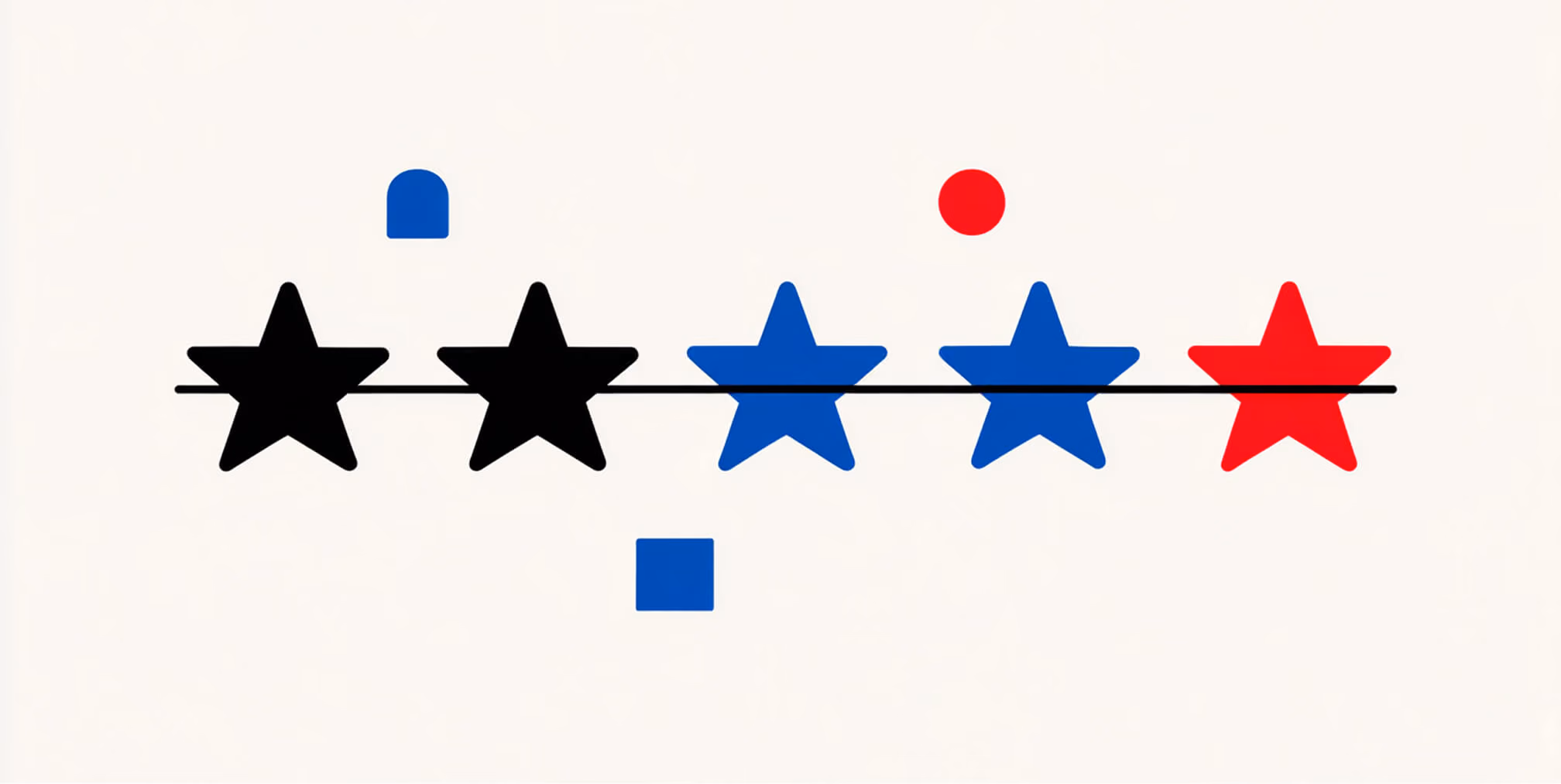 Five-star rating scale illustration, symbolizing reviews, credibility, and trust signals for SEO.