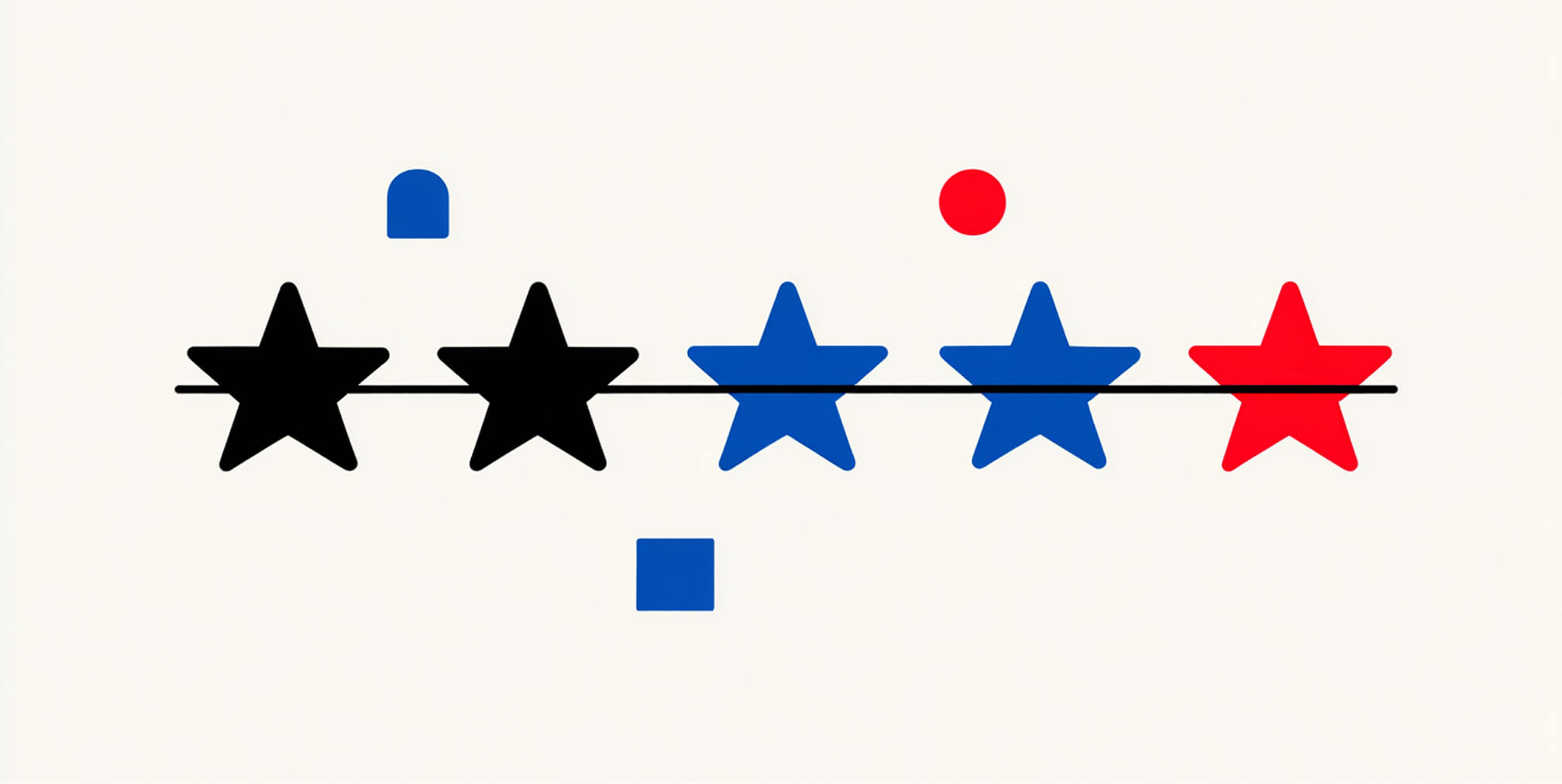 Five-star rating scale illustration, symbolizing reviews, credibility, and trust signals for SEO.