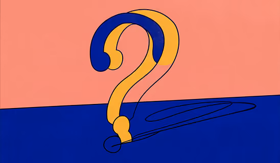Large question mark illustration in blue and yellow, representing uncertainty before data interpretation.