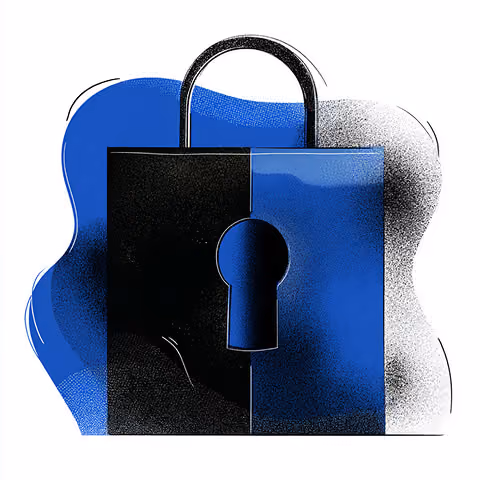Large padlock in blue and black tones, representing trust, security, and credibility built through authentic customer content.