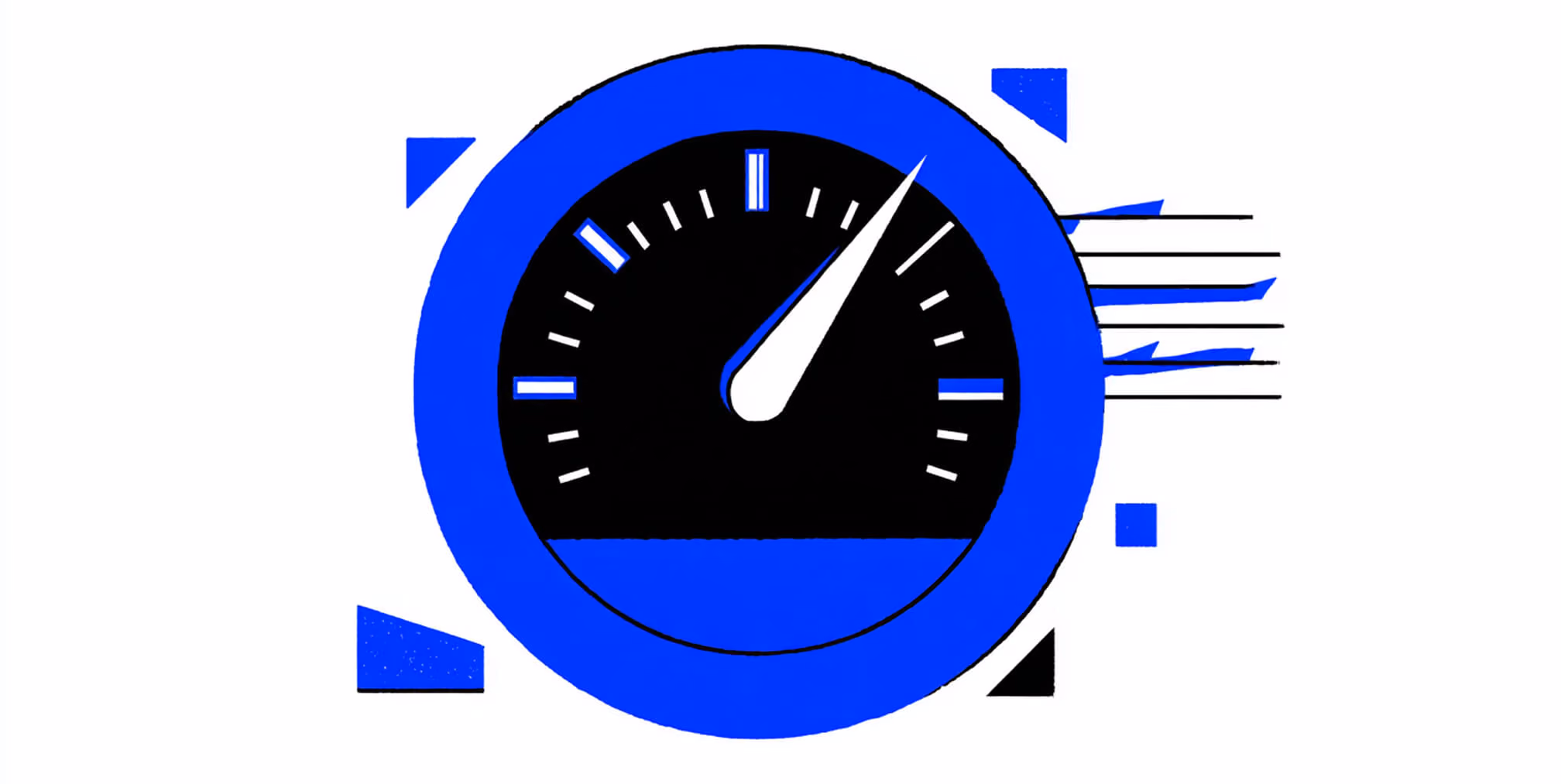 Speedometer gauge icon showing high performance, symbolizing Shopify site speed optimization and performance monitoring.