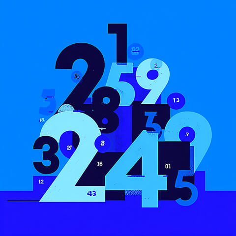 Abstract composition of overlapping numbers and data points, symbolizing analytics, performance metrics, and measurable growth.