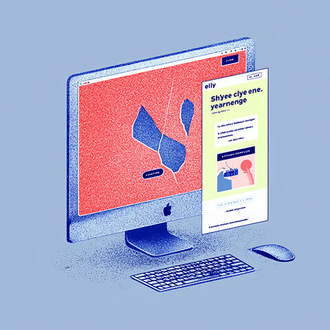 Stylized desktop monitor displaying a fragmented website layout, representing inconsistent design and unstable front-end development.