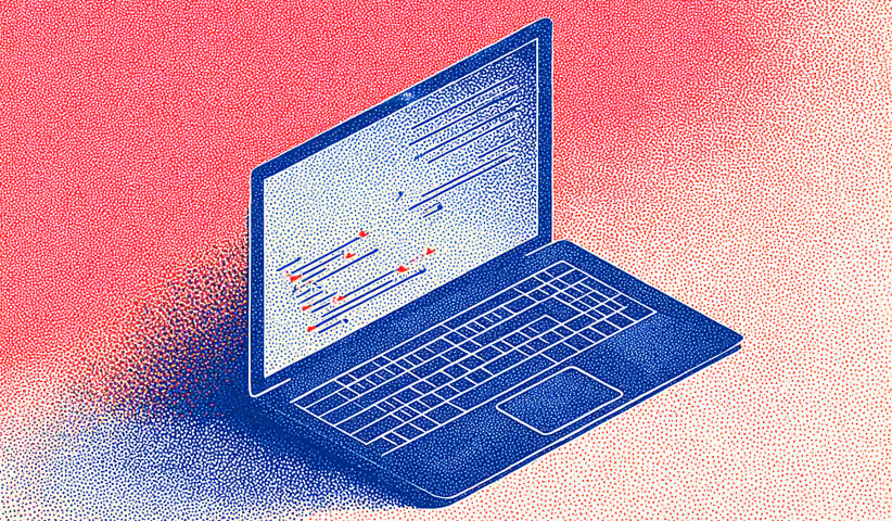 Laptop displaying lines of broken or error-marked code, highlighting technical issues and developer shortcuts.