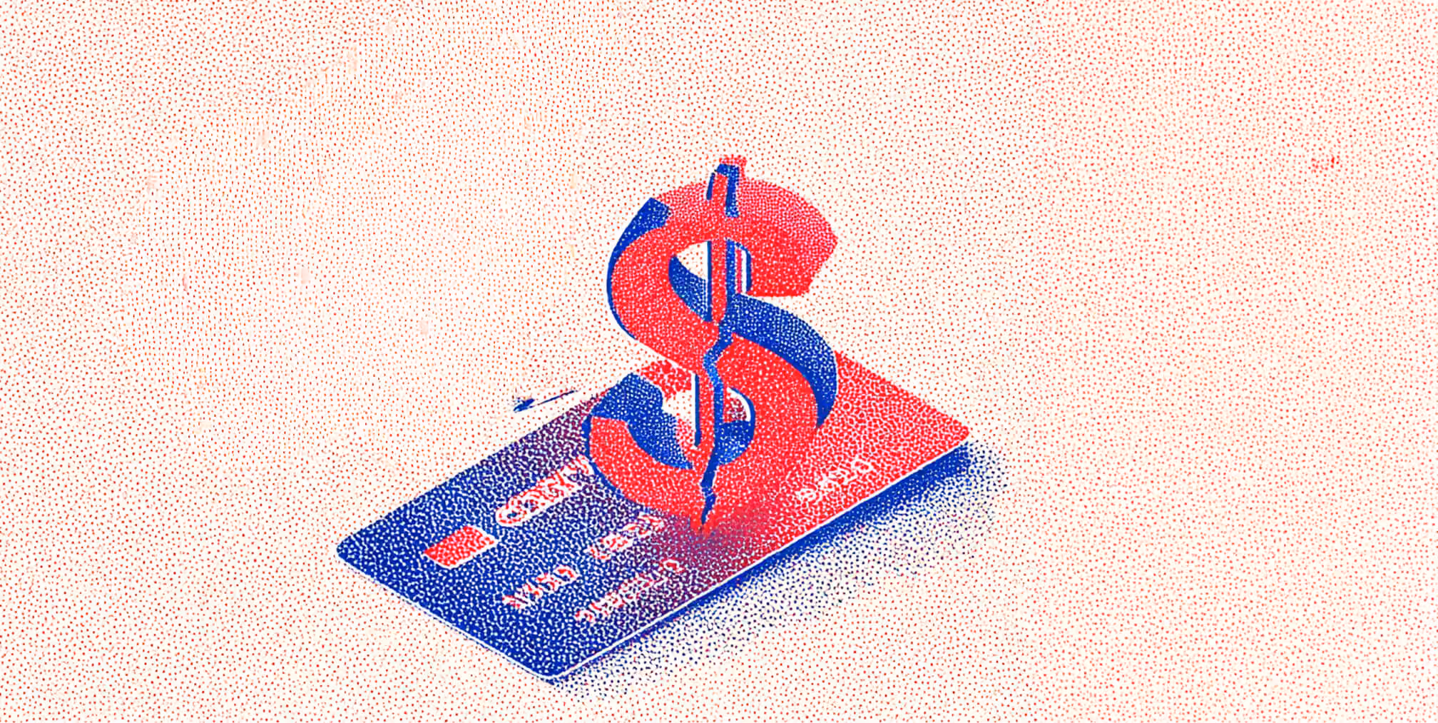 Credit card with a cracked dollar symbol rising from it, illustrating the financial cost of fixing bad Shopify development.